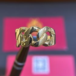14K GOLD CUBAN LINK RING 