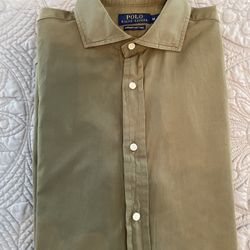 Polo Ralph Lauren Green Spread Collar Shirt Size: M