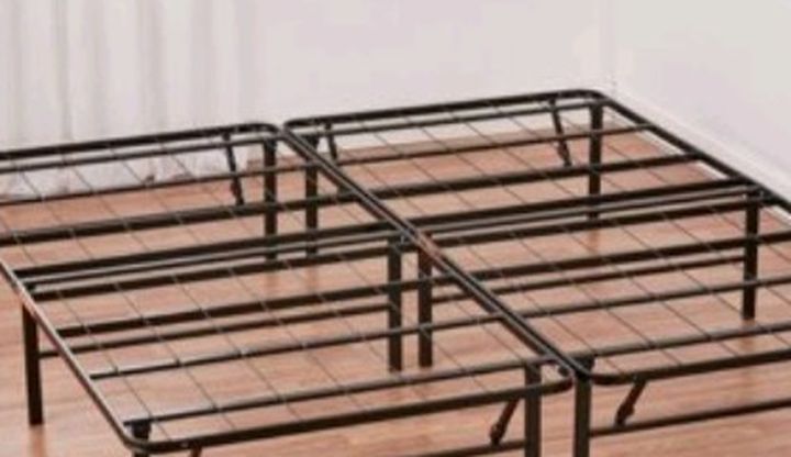 mainstays 14" high profile foldable back steel bed frame queen