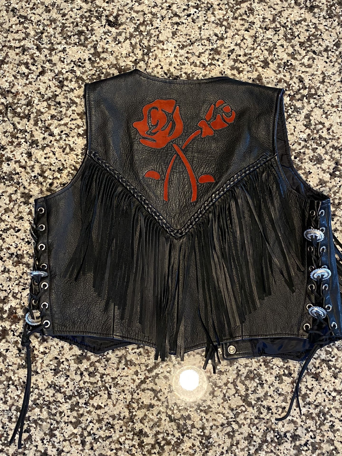 Rose Leather Vest - Women’s 