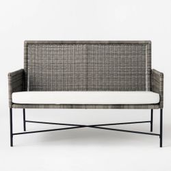 Wicker & Metal X Frame Patio Loveseat - Gray - Threshold™ designed with Studio McGee