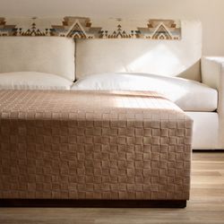 Woven Leather Coffee Table/ottoman