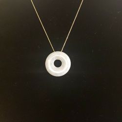 14k Gold Necklace With Jade Pendant