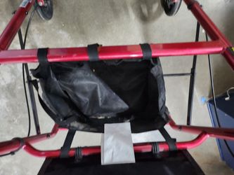 Red Rollator Walker with Storage Bag