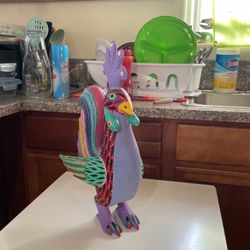 Awesome Multicolor Rooster Made From Wood.