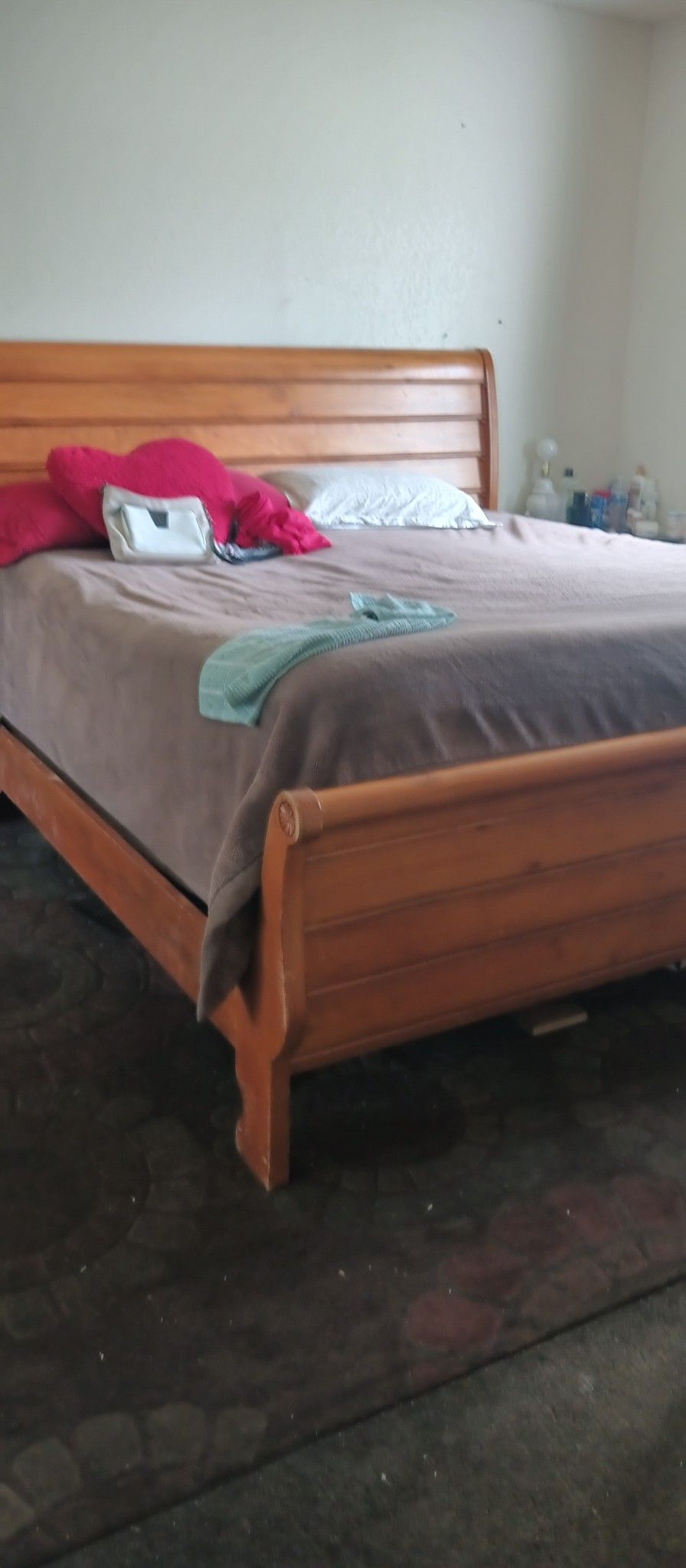 CalKing Size Frame Bed Mattress Boxpring