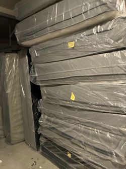 Queen pillowtop mattress and box spring new in plastic free delivery in Atlanta