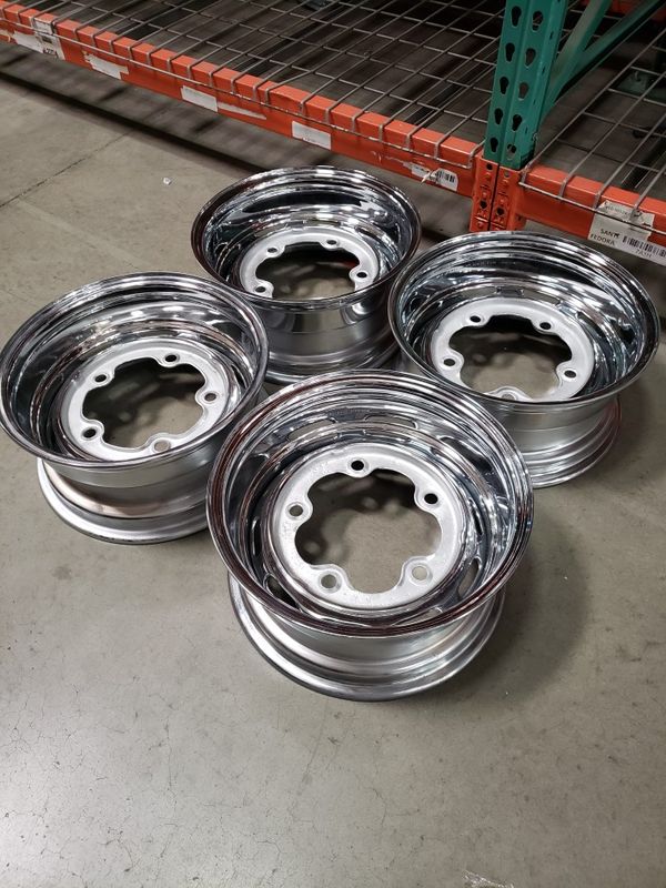 15"x8" Volkswagen 5 Lug Chrome Wheels, VW Bolt Pattern 5205, Set of 4
