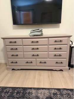 Painted dresser and nightstand pair
