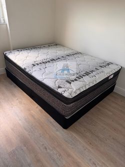 Queen mattress pillow top set with box spring (2pc - new) NEW KING-QUEEN-FULL-TWIN SIZE SETS MATTRESS AND BOX SPRING