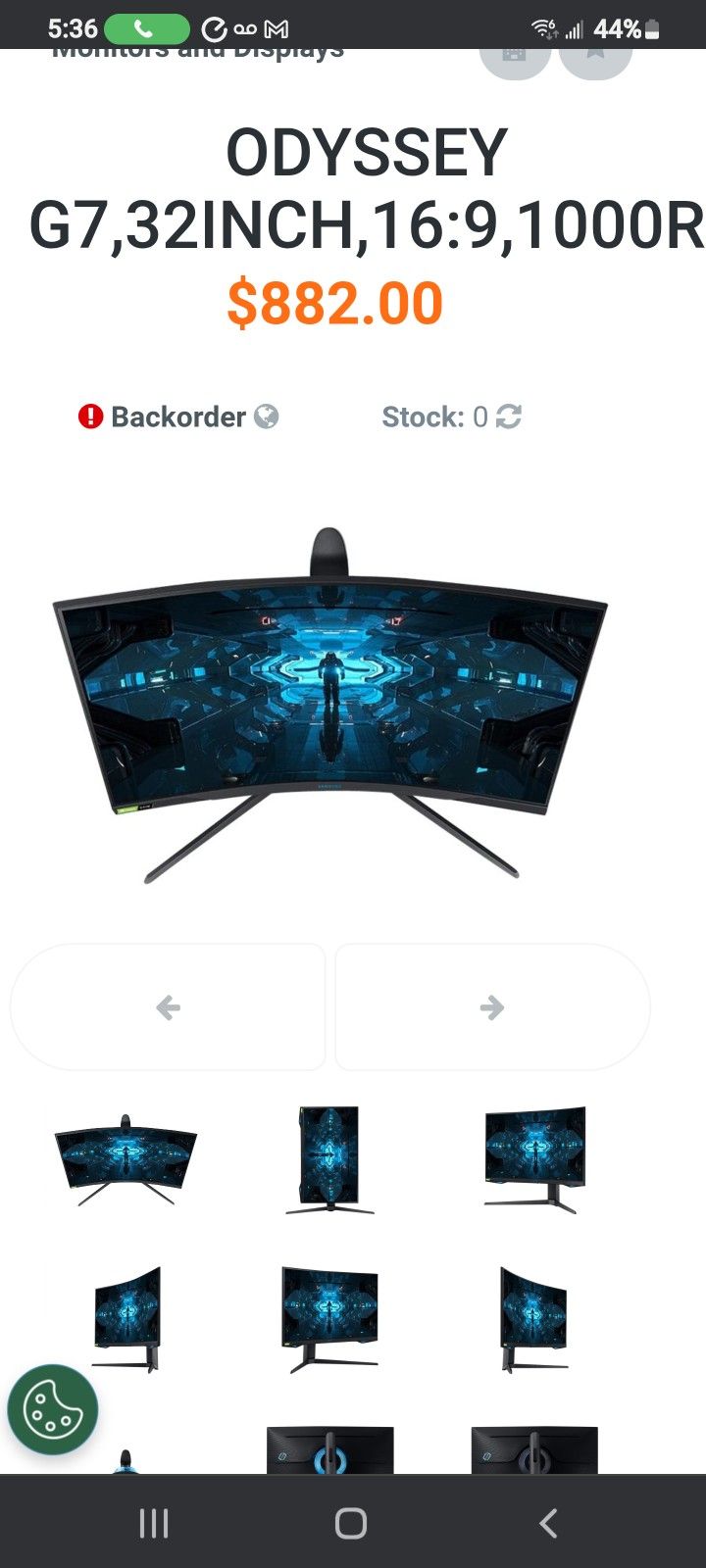 Samsung Oddesy G7 Monitor Computer 