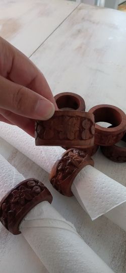 Vintage Wooden Ring Napkin Holder