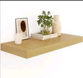 Bathroom 12'' Deep Floating Shelves for Wall 23.6"W x 11.6"D x 2"H, 1 Pack Oak