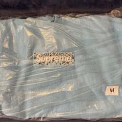 Supreme Bandana Box Logo Hoodie Light Blue FW19 Medium