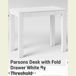 Brand New  Threshold  Parsons Desk With Fold Drawers White