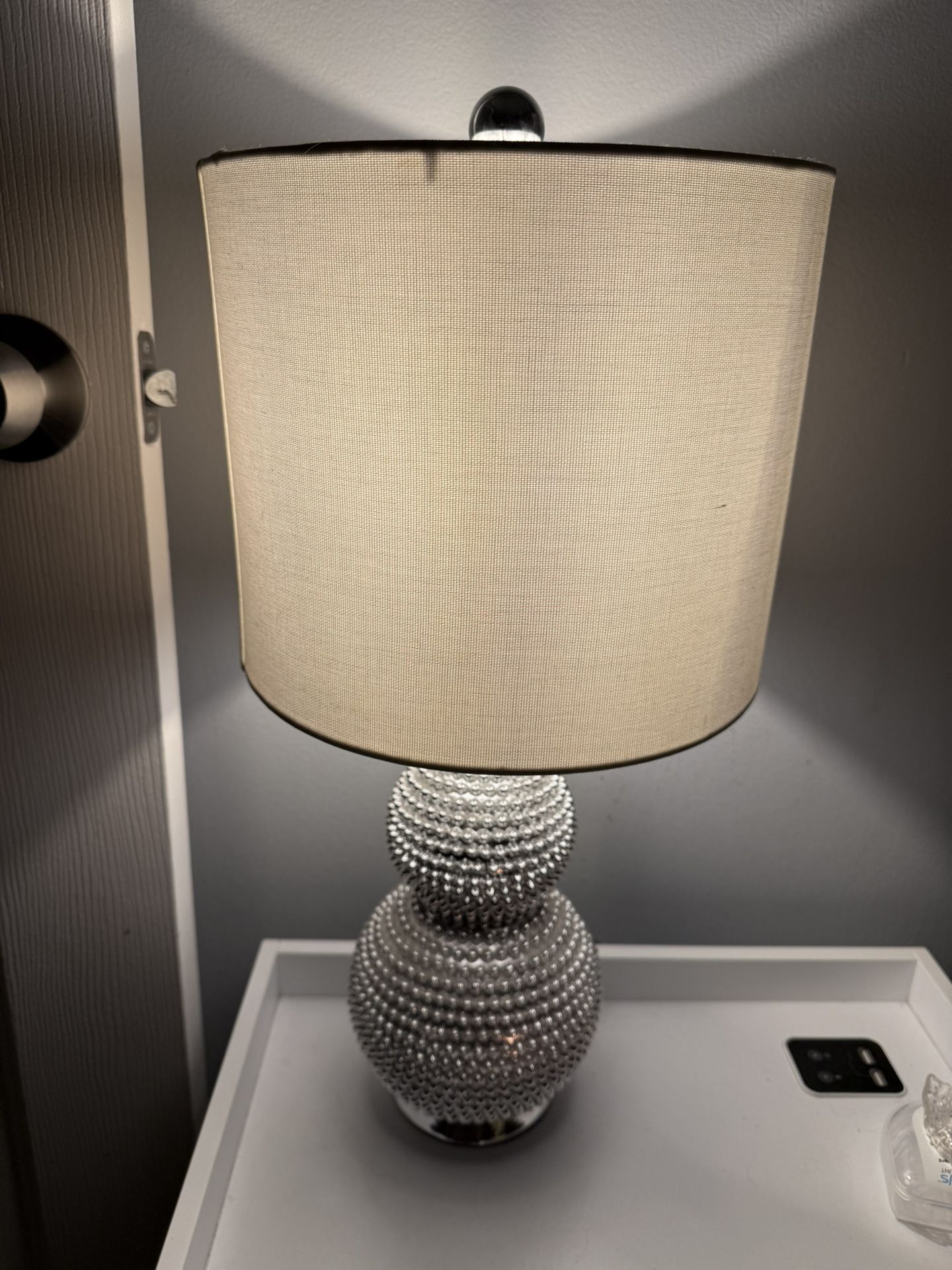 20” silver table lamp, Everly Quinn Shenna