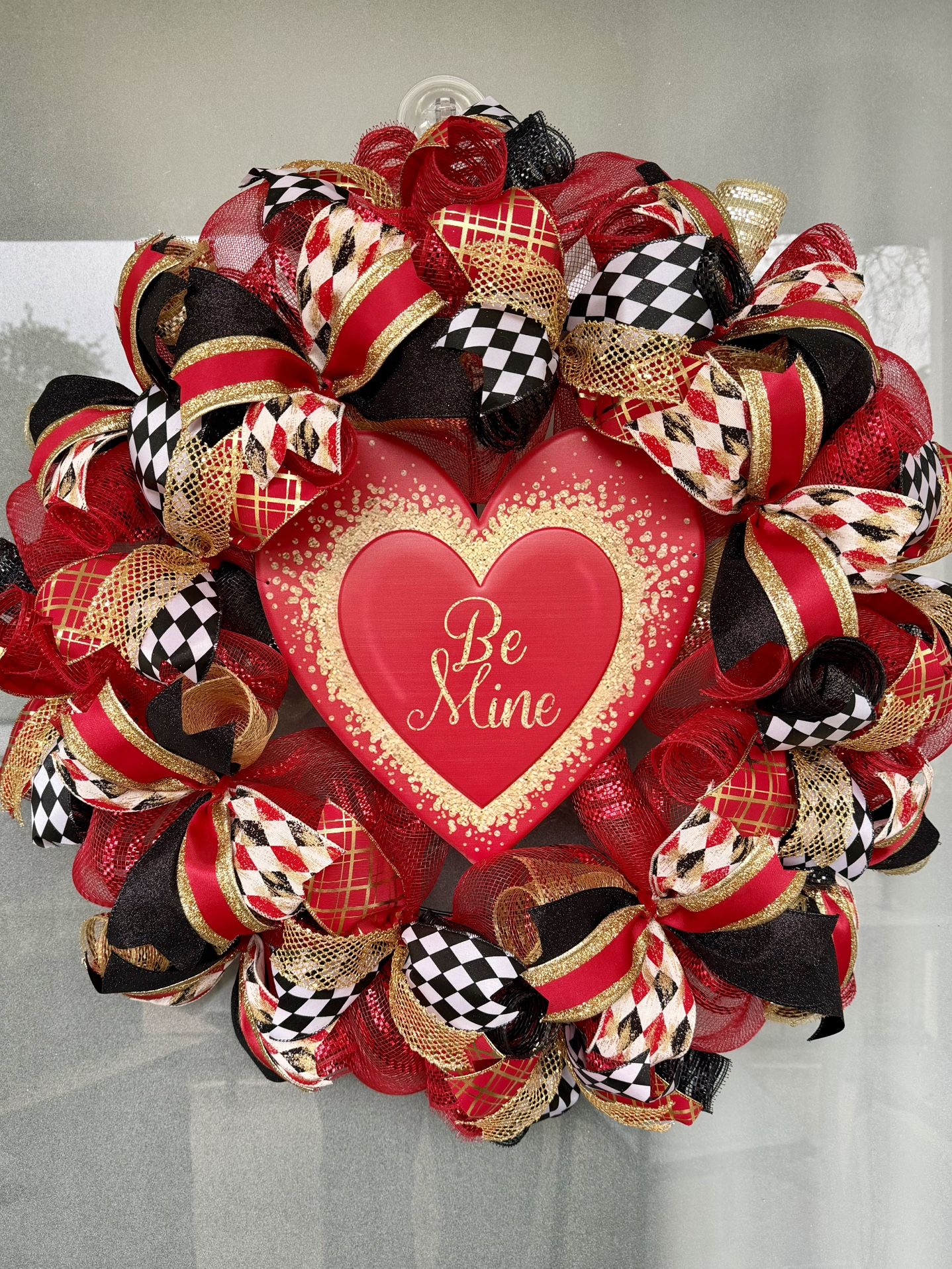 Be Mine Harlequin Valentine Wreath