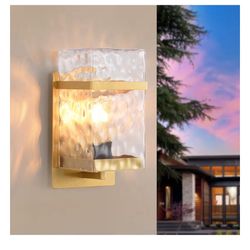 Green Outdoor Wall Light,Gold Exterior Waterproof Lanterns,Porch Sconces Wall Mounted Lighting with E2 