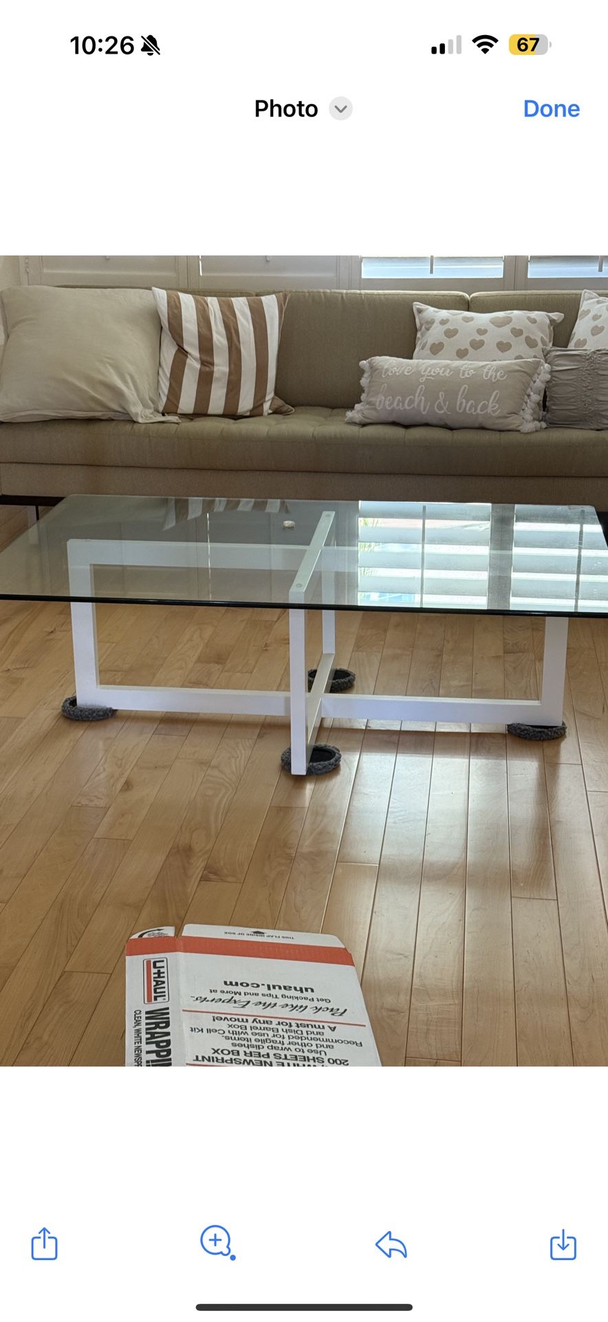 Glass top Table