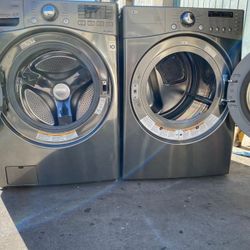 LG Front Load Washer And Stackable Gas Dryer Set 