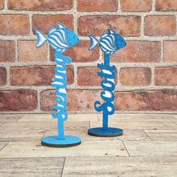 Personalized Name Standing Wooden Fish