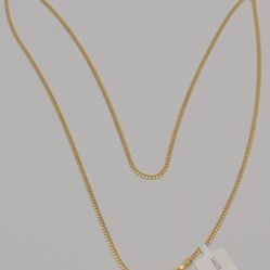 Cuban link chain 14k real gold solid 18 inches 1.5 mm yellow