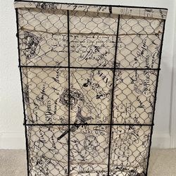 Cute wire/fabric basket/hamper