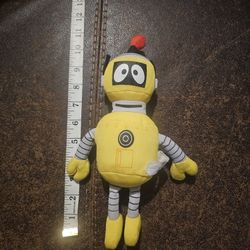 Yo Gabba Gabba Plex Robot Plush 10" Spin Master Retired Clean