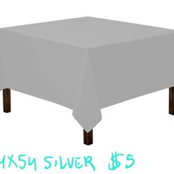 54x54 Silver Grey Tablecloth 