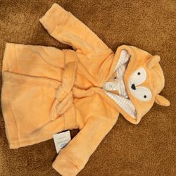 NEW Target toddler baby girl boy orange fox hooded towel bath robe  