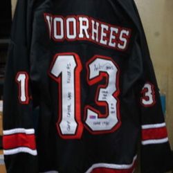 Jason Voorhees Friday The 13th XL Long Sleeve autographed Ari Lehman with COA.  MINT CONDITION.  