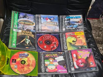 Playstation 1 Games! 9 Game Lot South Park! Spyro! Tony Hawk's Pro Skater 1 & 3! Driver! Tomb Raider