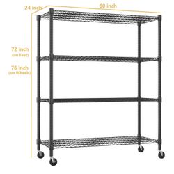 4 Tier Black Storage Shelving