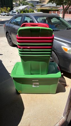 Storage bins (Christmas colors)