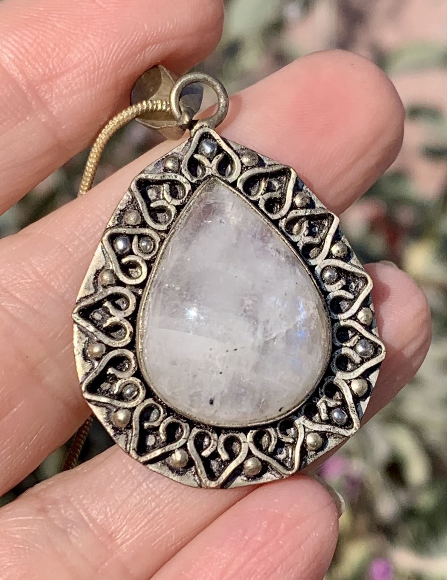 Flashy Tear Drop Moonstone Pendant
