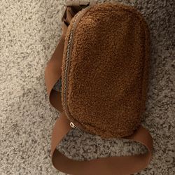 Fuzzy brown cross body