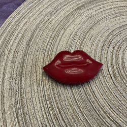 Vintage Small Red Lips Mirror 