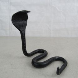 King Cobra Snake Hand Forged Iron Sculpture 6 1/4" Tall


