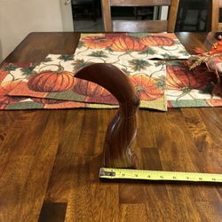 Vintage Pelican  One Piece Wood Sculpture Hand Carved