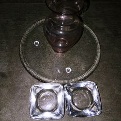 PartyLite 3 Wick Candle Holder, Two Tea Light Holders And A Mini Vase