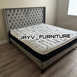 New King Bed Frame With MATRESS 