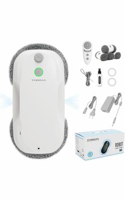 Tosima W5 Window Cleaning Robot, 6400Pa Max Adaptive Suction, Auto-Spray Smart Window Cleaner with Triple Safety System, Intelligent Navigation, Remot