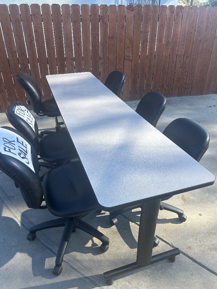 Leather Chairs W/ Table