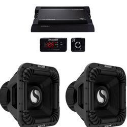BRAND NEW POWERFUL KICKER SOLO X 15” SUBWOOFERS AND KICKER WARHORSE AMP 
