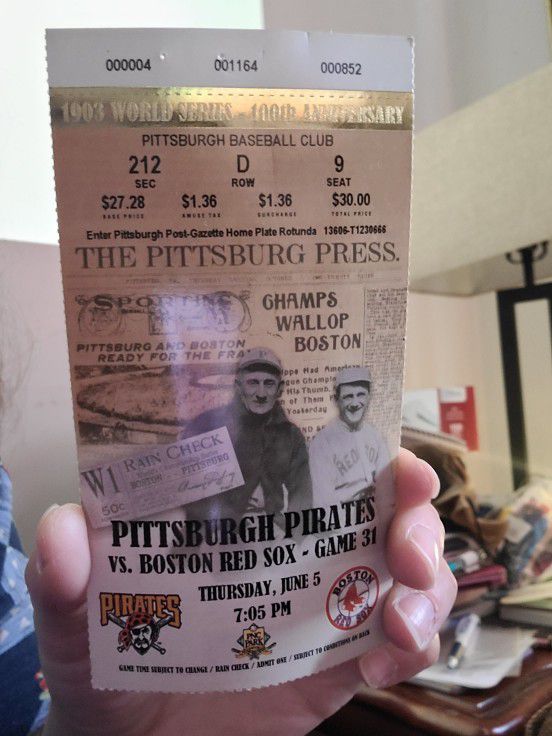 Pittsburgh Pirates 100th Anniversary World Series Ticket