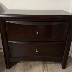 Nice Two-Drawers Espresso Nightstand 