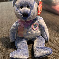 TY Beanie Baby "Periwinkle The Bear" 2000 Retired VINTAGE Feb. 8, 2000 Toy
