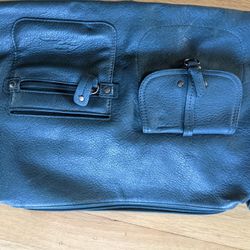 New Black Leather 14"X8" Bag