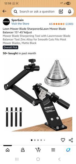 Lawn Mower Blade Sharpener&Lawn Mower Blade Balancer 15°-45Adiust
Mower Blade Sharpening Tool with Lawnmower Blade Balancer Tool Zinc Alloy for Smooth