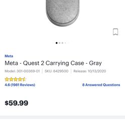 Meta Quest 2 Carrying Case